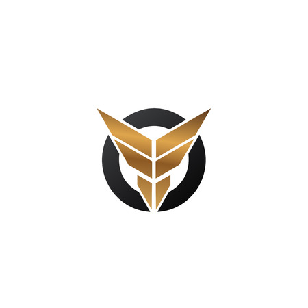 letter F wings logo. security logo design concept templateのイラスト素材