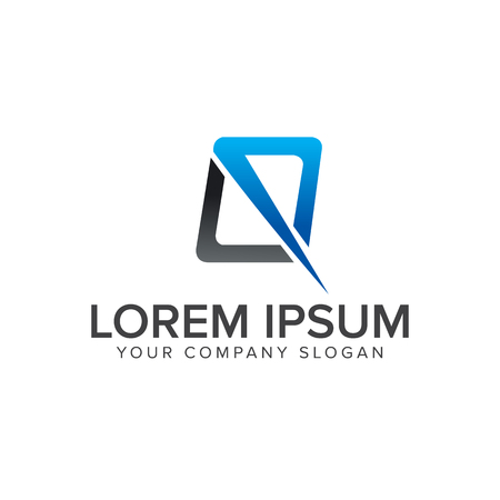 letter q square logo. Internet Technology logo design concept templateのイラスト素材
