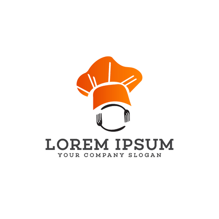 chef fork and spoon logo design concept templateのイラスト素材