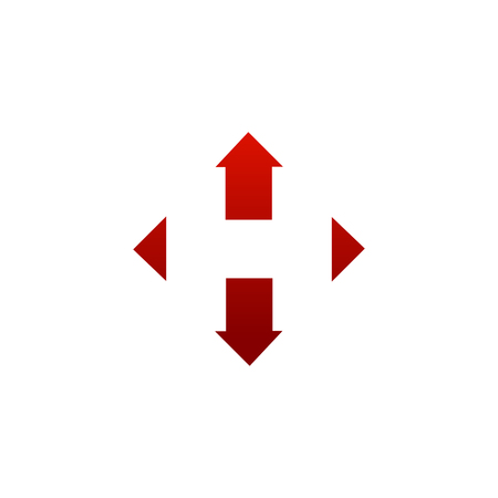 letter H arrow logo design concept templateのイラスト素材