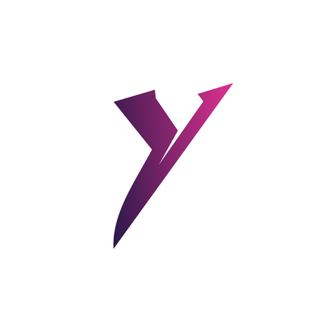 letter y logo. purple logo design concept templateのイラスト素材