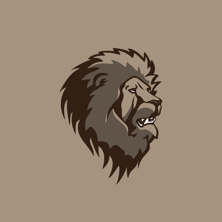 head lion illustration vector design.のイラスト素材