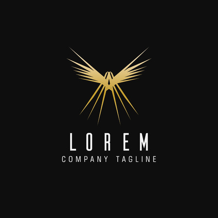 luxury abstract wings logo. technology design concept templateのイラスト素材