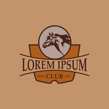 horse emblem logo design concept templateのイラスト素材