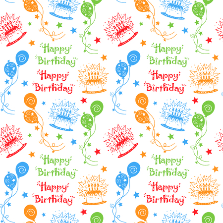 Happy birthday pattern Backgroundのイラスト素材