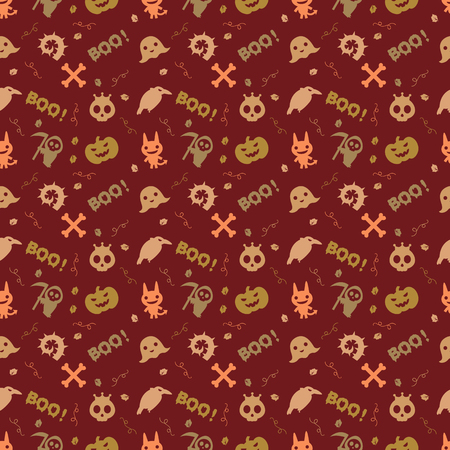 cute hallowen pattern backgroundのイラスト素材