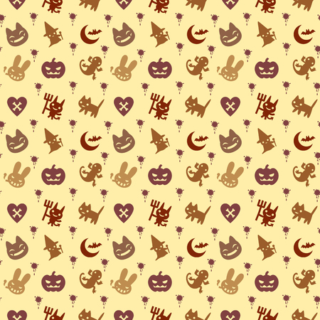 cute hallowen pattern background with pastel colorのイラスト素材