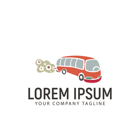 mini Bus retro logo design concept templateのイラスト素材