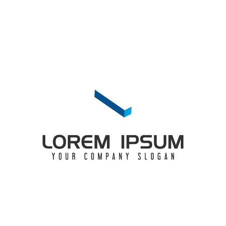 Letter I Negative space logo design concept templateのイラスト素材