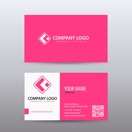 Modern Creative and Clean Business Card Template with pink color . Fully editable vector.のイラスト素材