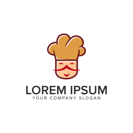 Chef smile design concept template. Fully editable vector illustration.のイラスト素材