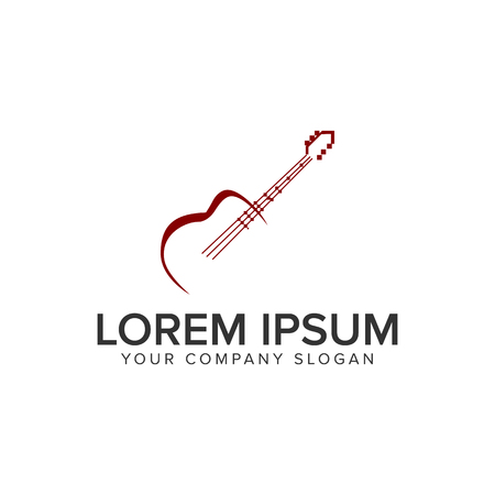 Guitar icon design concept template. Fully editable vector illustration.のイラスト素材