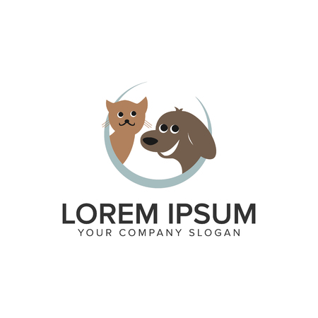 Cat, dog animal icon design concept template. Fully editable vector illustration.のイラスト素材