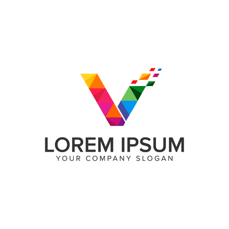 letter V media logo design concept template.のイラスト素材