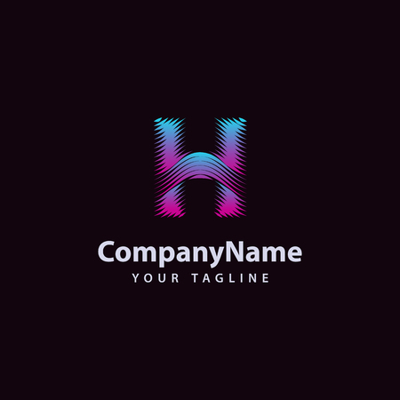 Letter H modern Wave line Logo design template. Vector illustration.のイラスト素材