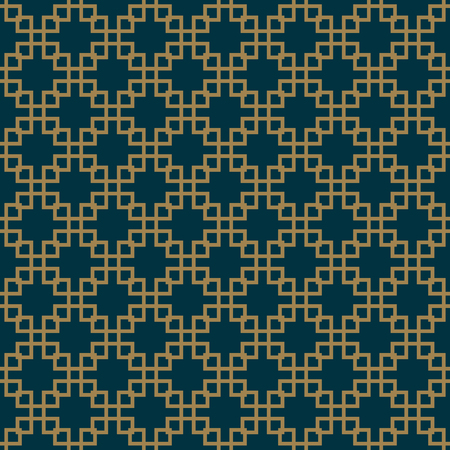 Abstract seamless pattern, Vector seamless pattern. Repeating geometric ornament . luxury gold blue colorのイラスト素材