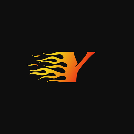 letter Y Burning flame logo design templateのイラスト素材