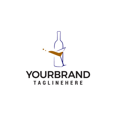 bottle of beer logo design concept template vectorのイラスト素材