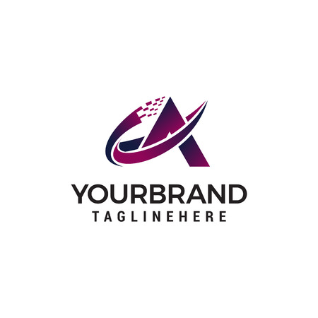 letter a technology logo design concept template vectorのイラスト素材