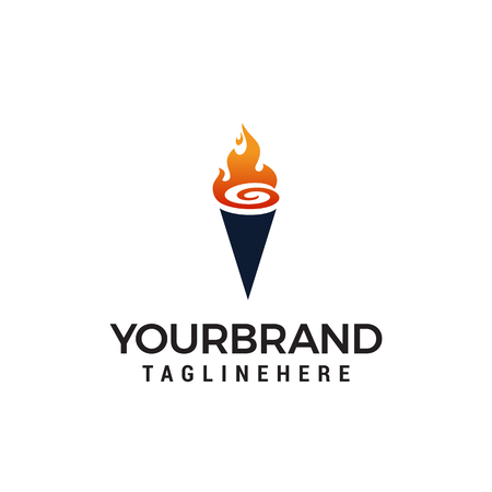 torch logo design concept templateのイラスト素材