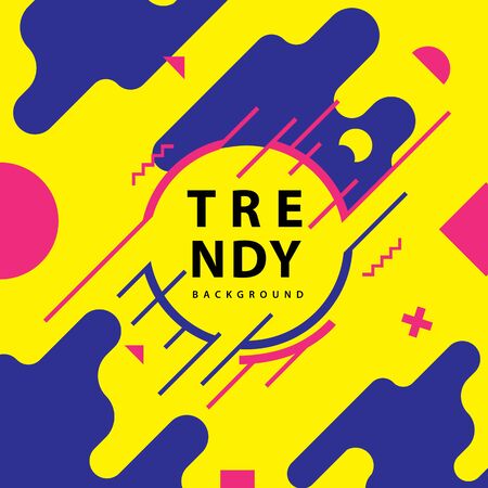 dynamic shapes form with irregular parallel rounded lines with circle frames line and trendy shapes Element . Background for banner, card, poster, flyer. Isolated on white background. Line style.のイラスト素材