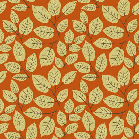 Seamless background with autumn leavesのイラスト素材