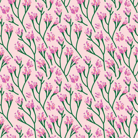 Seamless cute floral vector pattern background. Flower pattern on white backgroundのイラスト素材