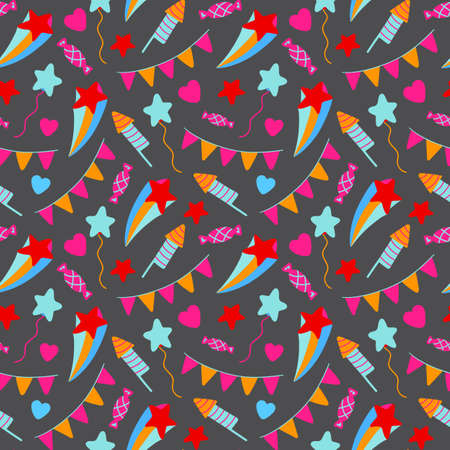 Happy Birthday party seamless pattern. birthday pattern seamless vectorのイラスト素材