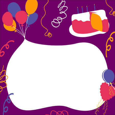 Birthday frames. Celebration. Vector in squareのイラスト素材