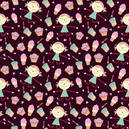 birthday seamless wallpaper in vectorのイラスト素材