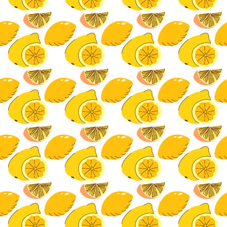 seamless wrapping fruit elements lemon, Lime slices . orange seamless pattern for decoration, background, personal project and many moreのイラスト素材