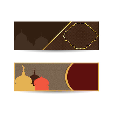 Vector Illustration Ramadan Kareem. Mosque Building Ramadan Kareem Muslim Religion Holy Month. Flat Vector Illustration. islamic background bannerのイラスト素材