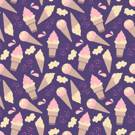 Ice creams seamless pattern eps10 vector illustrationのイラスト素材