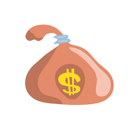 money bag flat design, vector illustrationのイラスト素材
