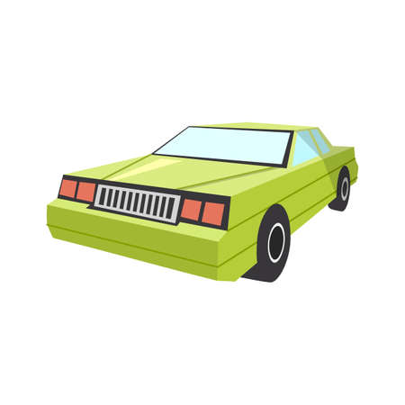 Green car vector illustration. on a white background. flat design illustration vectorのイラスト素材