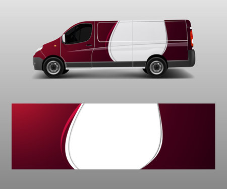 Company branding Car decal wrap design vector. Graphic abstract shapes designs company carのイラスト素材