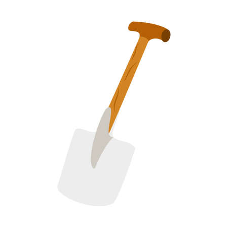 Hoe with a sturdy wooden handle and vector illustrationのイラスト素材