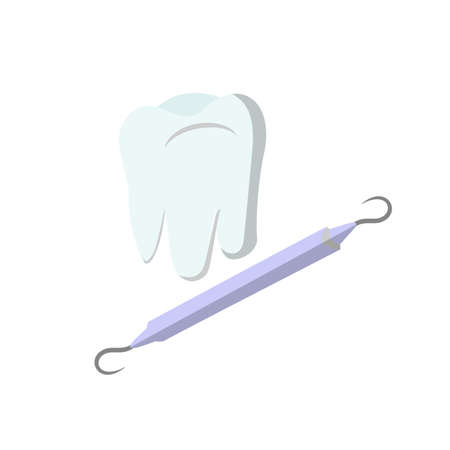flat dental instruments set design concept Vector illustrationのイラスト素材