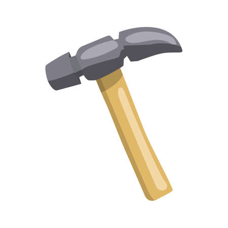 carpenter tool isolated flat icon Vector, hammer flat vector illustration isolate on a white backgroundのイラスト素材