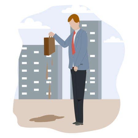 Two businessman are shaking hands for their success. The business was growing up cause of good teamworkのイラスト素材