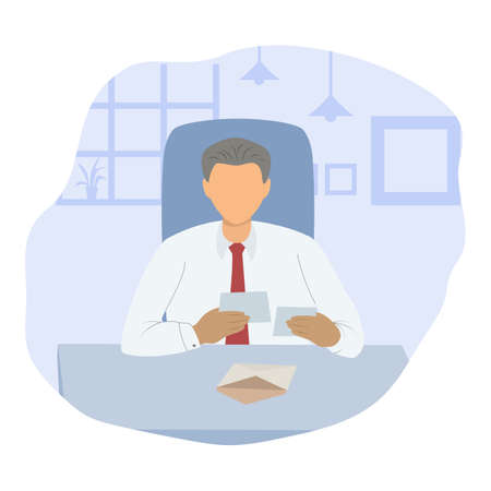 Office executive walking and holding briefcase. Man in suit carrying suitcase. CEO lifestyle. Career path. Businessman sign. Business icon concept. Male worker flat vector character illustration.のイラスト素材