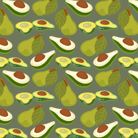 Seamless background from a ripe avocado with seeds. Seamless pattern texture design.