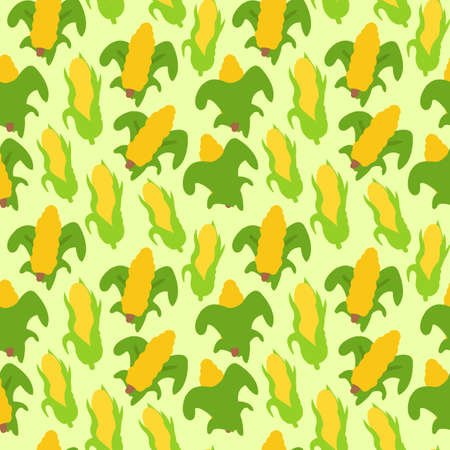 Seamless background image colorful vegetable food corn. Seamless pattern texture design.のイラスト素材