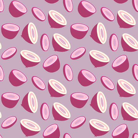 Red Onion Seamless Pattern Background Vector Design. Seamless pattern texture design.のイラスト素材