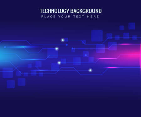 Cryptocurrency Technology of blockchain on blue light backgroundのイラスト素材