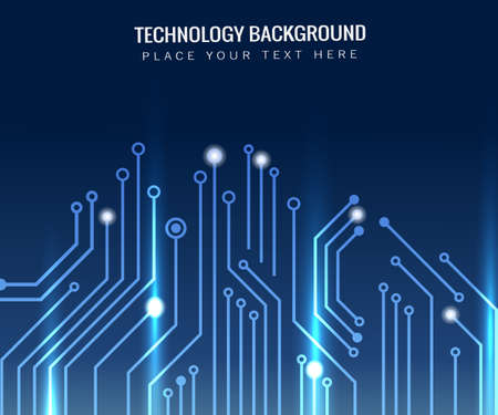 High tech technology geometric and connection system background with digital data abstractのイラスト素材