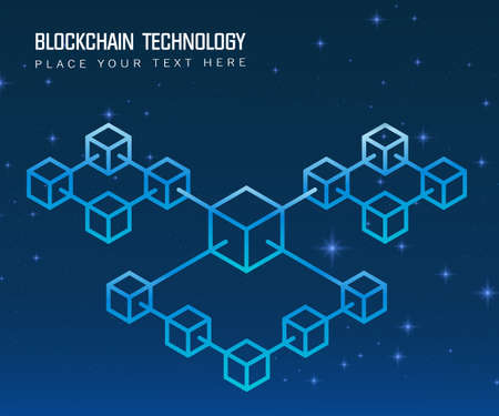 bitcoin and cryptocurrency background and vector picture and technology block chainのイラスト素材