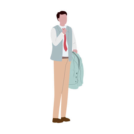 Young handsome businessman standing. vector design illustrations.のイラスト素材