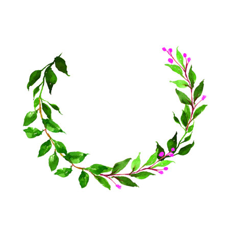 watercolor flower frame, hand drawn templateの写真素材