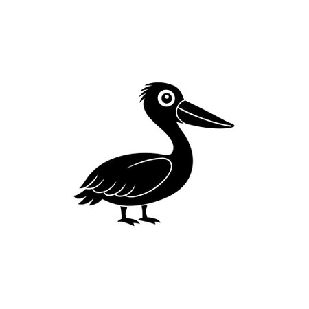 Charming pelican vector illustration, perfect for print and digital designs.のイラスト素材